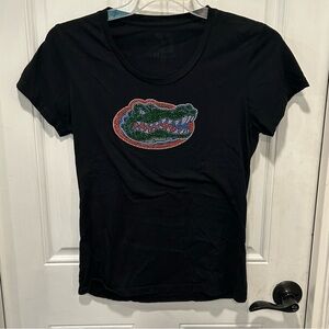 My U Women’s Florida gators Rhinestone Embellished Black T-shirt, Size medium